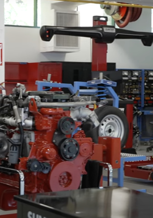 Mechanic working on a car engine